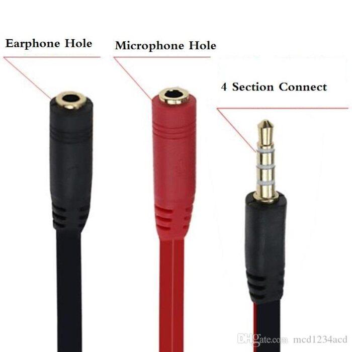 3.5mm Audio Splitter Cable – 1 Male to 2 Female Headphone & Mic Adapter - Image 3