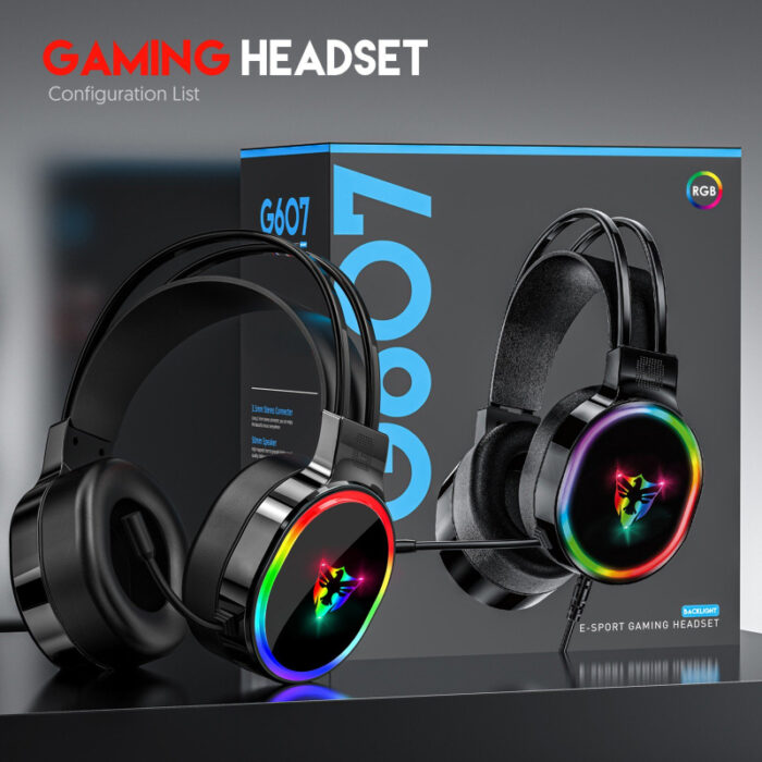 ESPORTS G607 Gaming Headphone / Headset with RGB led light 7.1 USB -  Barki.pk