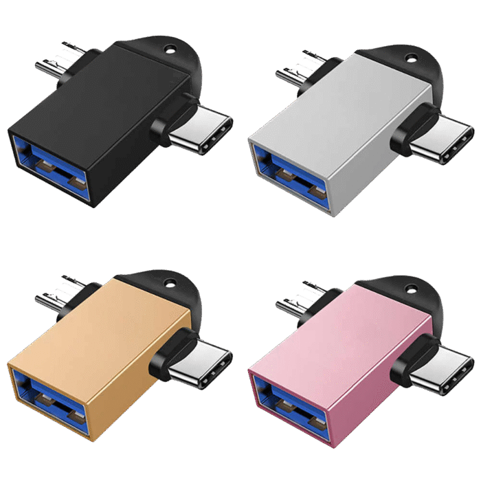 2 in 1 OTG Type C & Micro USB in 1 USB 3.0 OTG Cable Adapter 2 in 1 Type-C OTG + Micro USB OTG Adapter Converter - Image 2