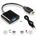 HDMI to VGA Converter with Audio | Full HD Adapter for PC, Laptop, TV, Projector