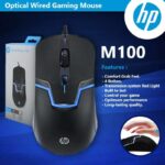 Original HP M100 1600DPI USB Mouse Wired Optical Laptop PC general cable back light gaming Black Color Professional Mice