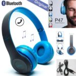 P47 Wireless Bluetooth Headphones Latest 5.0+EDR with Mic Stereo Headset Supports FM Radio / TF Card / AUX Cable