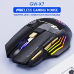 iMICE GW-X7 7-Button Silent Rechargeable Wireless Gaming Mouse with Colorful RGB Lights