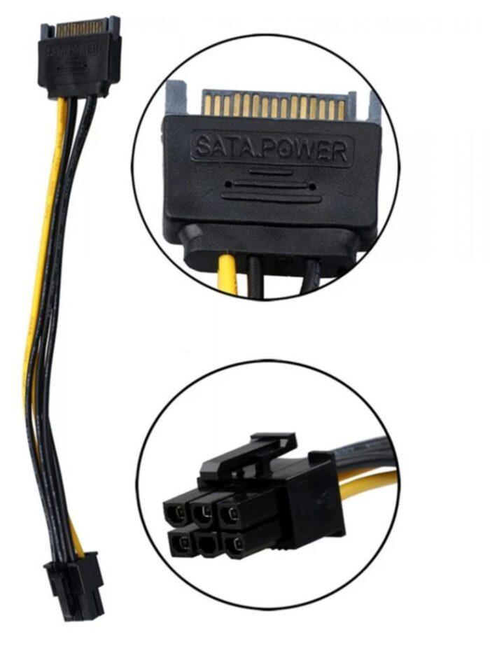 SATA Power Cable 15 Pin To 6 Pin PCI EXPRESS PCI-E Sata Graphics Converter Adapter Video Card Power Cable sata to 6 - Image 3