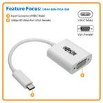 USB-C to VGA Adapter – HD Type-C to VGA Converter Supports 1080p Display - Image 2
