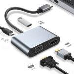 Type C to 4 In 1 Usb C Adapter Type-c To HDMI, VGA USB3.0 Audio Video Adapter - Image 2