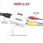 HDMI To AV Adapter Audio Video AV Converter Adapter Supporting PAL/NTSC with USB Charge Cable