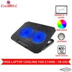 CB202 Cooling Pad For 12-17 Inch Laptops Gaming Notebook Dual USB Ports Adjustable Height RGB Laptop Cooling Pad Stand - Image 2