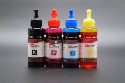 Original ECOTONE 4-Color Ink Set — 100ml x 4 Colors for Inkjet Printers (Cyan, Magenta, Yellow, Black)