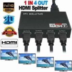 HDMI Splitter 1 in 4 Out — 4-Port Full HD HDMI Signal Amplifier for TV, Monitor & Projector