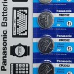Original Panasonic CR2032 3 Volt Lithium Coin Battery On Tear Strip