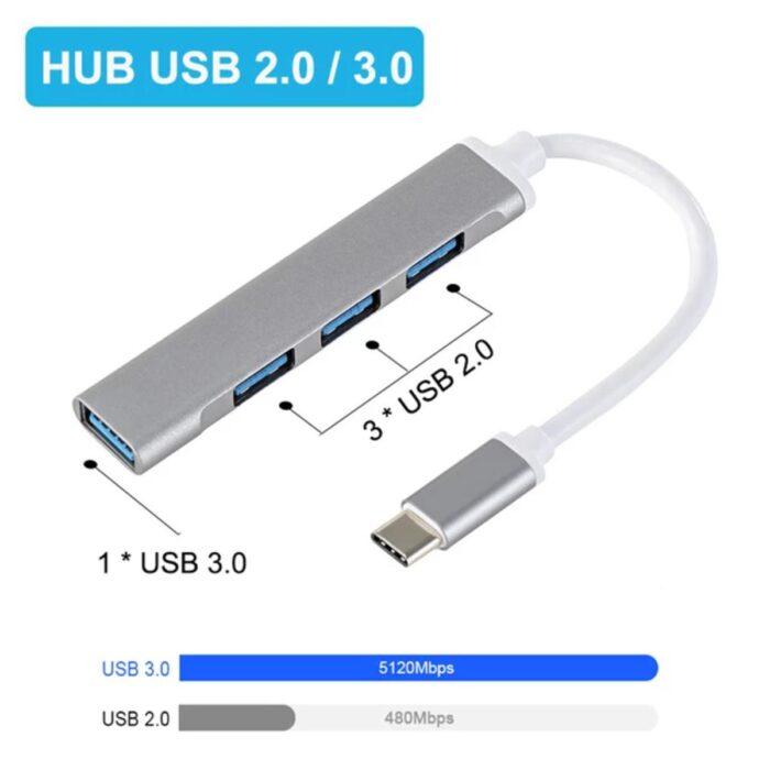 Type C USB HUB 3.0 Extender 4 Port Compatible with Mobile and Laptop - Image 4