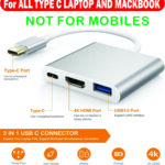 Type C USB 3.1 to 4K HDMI, USB 3.0, Type C