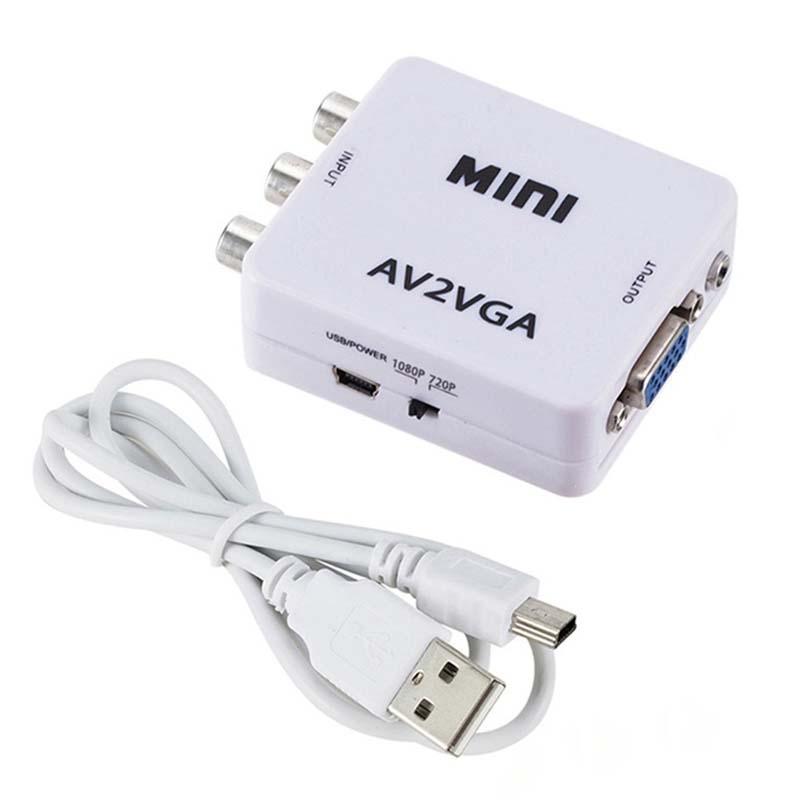 av to vga AV (RCA) to VGA Converter — Audio & Video Adapter for TV, Projector & Monitor - Image 1