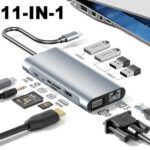 11-in-1 USB-C Hub Multiport Adapter–HDMI, VGA, Ethernet, USB, SD/TF, and More