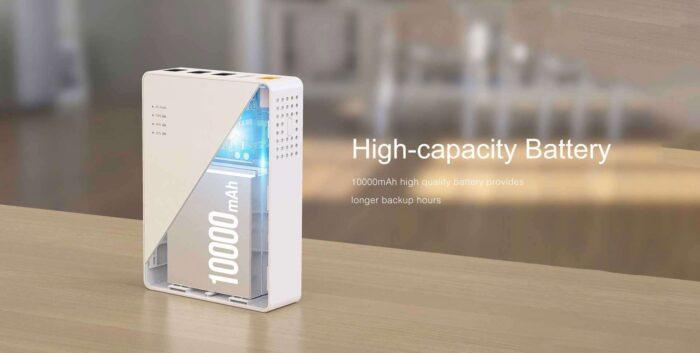 MARSRIVA KP3 10000mAh Smart Mini DC UPS 12V to 5V USB and 5V 9V 12V Router Power Bank - Image 5