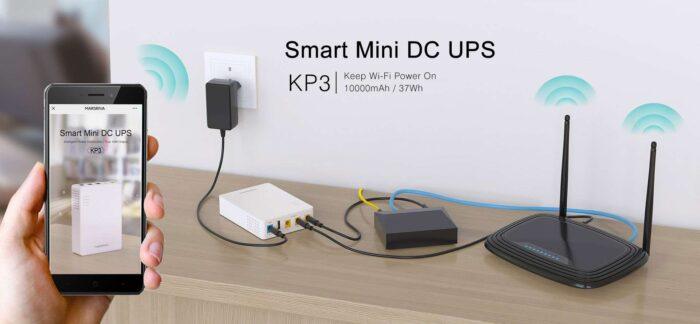 MARSRIVA KP3 10000mAh Smart Mini DC UPS 12V to 5V USB and 5V 9V 12V Router Power Bank - Image 3