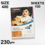 4"x6" 230GSM Glossy Photo Paper — 100 Sheets Premium Inkjet Printer Paper for Photos