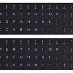 Universal English Keyboard Stickers,White Font on Black Background Matte