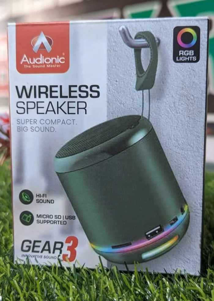 Audionic Gear 3 Bluetooth Portable Speaker with RGB Lights, FM Radio, USB & MicroSD Card Support - Image 2