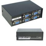 4-Port VGA Splitter – 1 PC to 4 Monitors Display Adapter with High-Resolution Support