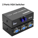 2-Port VGA Switch – Manual VGA Selector Box for 2 PCs to 1 Monitor or 1 PC to 2 Displays