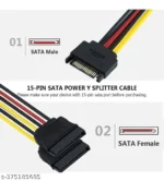 SATA Power Splitter Cable – 1 to 2 SATA 15-Pin Power Adapter for HDD/SSD - Image 2