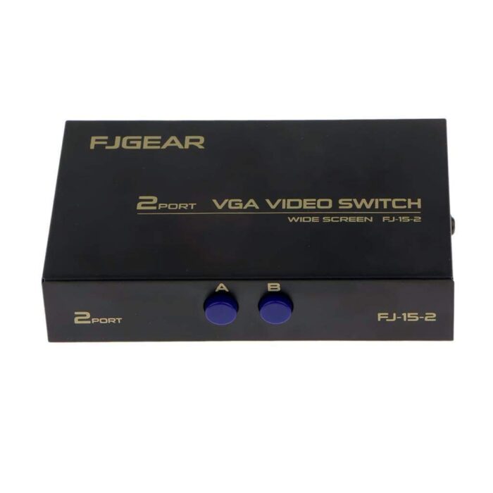 2-Port VGA Switch – Manual VGA Selector Box for 2 PCs to 1 Monitor or 1 PC to 2 Displays - Image 3