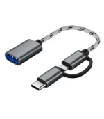 2-in-1 USB Type-C & Micro USB OTG Adapter Cable – Type-C / Micro USB to USB-A Female | Braided Fast Data Transfer Converter
