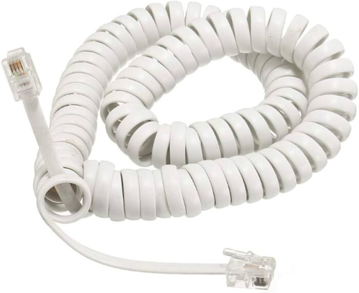 RJ11 Coiled Telephone Handset Cable Spiral Cord Wire for Landline, Office & Intercom Phones - Image 2