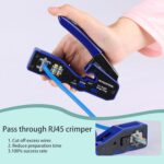 3-in-1 Professional Network Crimping Tool Pass Through– RJ45 RJ12 RJ11 Crimper with Cable Cutter & Stripper (CAT5/CAT6/CAT7 Compatible) - Image 3