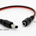DC Pin Female to Mini DC Male Converter Cable (5.5×2.1mm Female to 3.5×1.35mm Male)