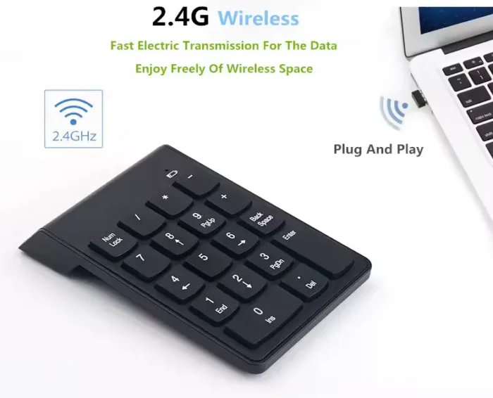Wireless USB 2.4G Numeric Keypad – 18-Key Number Pad for PC, Laptop & Desktop - Image 2
