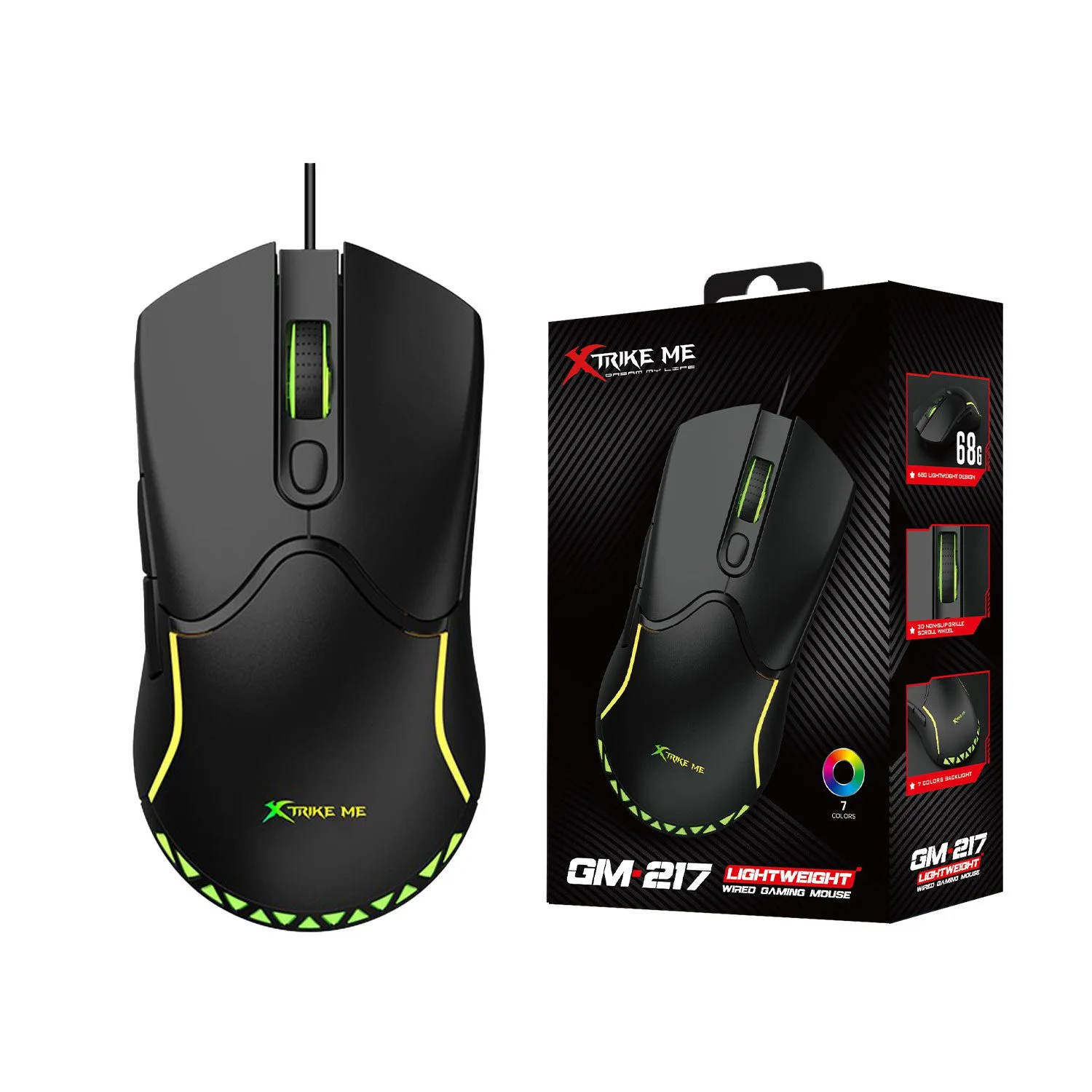 Xtrike-Me-Wired-Mouse Xtrike Me GM-217 RGB Gaming Mouse – USB Wired 6-Button Precision Gaming Mouse - Image 1