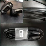 Dell Branded VGA Male to Male Cable – HD15 15-Pin Monitor Display Cable for PC, Laptop & Projector