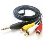 3.5mm to 3 RCA AV Cable – AUX to RCA Audio Video Cable for TV, Camera & DVD, AUX Male to 3RCA Male Cable