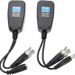 Passive Video Balun Connector Pair – BNC to RJ45 Network Transceiver with Power (HD-CVI/TVI/AHD Compatible)
