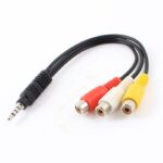 3.5mm Male to 3 RCA Female AV Adapter – AUX to RCA Audio Video Converter Cable - Image 2