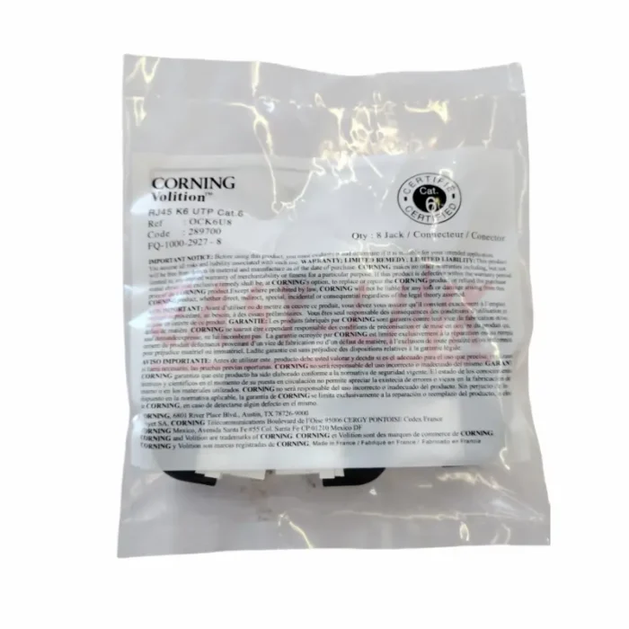 Corning Volition Cat6 RJ45 Keystone Jack UTP Ethernet LAN Network Connector K6 Wall Plate Module - Image 2