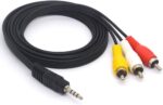 3.5mm to 3 RCA AV Cable – AUX to RCA Audio Video Cable for TV, Camera & DVD, AUX Male to 3RCA Male Cable - Image 2