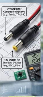 Dual Voltage 12V/9V Wi-Fi Router Power Bank – Upto 4-6 Hours Backup with Auto Cut-Off Technology - Image 2