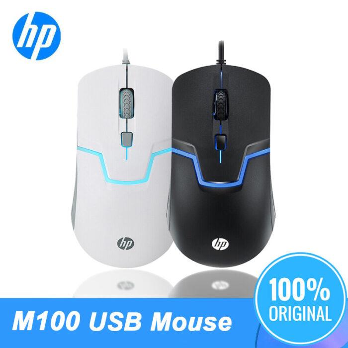 Original HP M100 1600DPI USB Mouse Wired Optical Laptop PC general cable back light gaming Black Color Professional Mice - Image 2