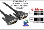 DVI Dual Link to DVI Dual Link Cable (24+1) — High-Speed HD Video Cable for Monitor, PC & Graphics — 1M / 1.5M / 2M / 3M / 5M / 10M