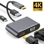 Type C to 4 In 1 Usb C Adapter Type-c To HDMI, VGA USB3.0 Audio Video Adapter