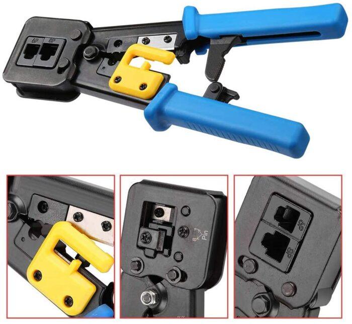 Professional Pass Through RJ11, RJ12, RJ45 Crimping Tool for CAT5e, CAT6 - Image 4