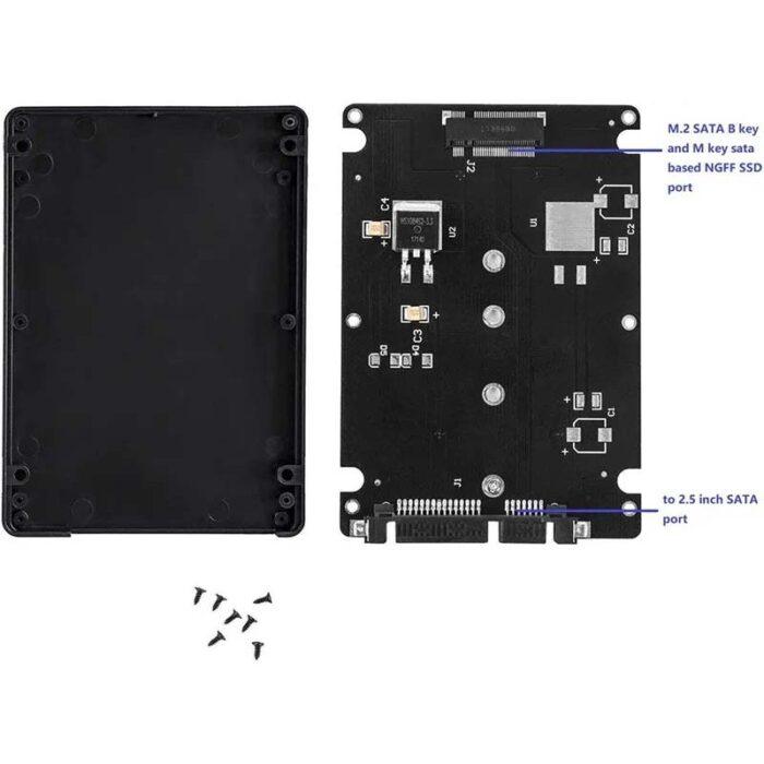 M.2 NGFF to 2.5 Inch SATA SSD/MSATA to SATA Adapter Card With Case - Image 4