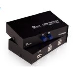 2-Port USB 2.0 Sharing Switch Hub for Printer, Scanner, PC, and Laptop – Manual USB Splitter Box