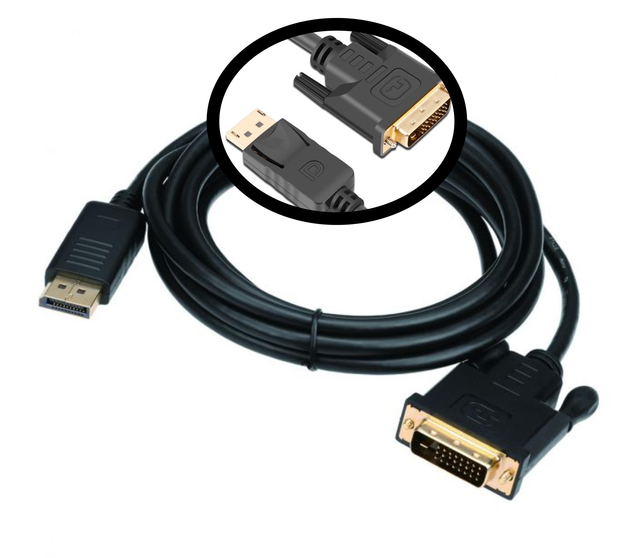 dp-to-dvi-cable.jpg Branded OEM DisplayPort to DVI Dual Link Connector Adapter Cable, Cable for DP-M to DVI-D-F, - Image 1