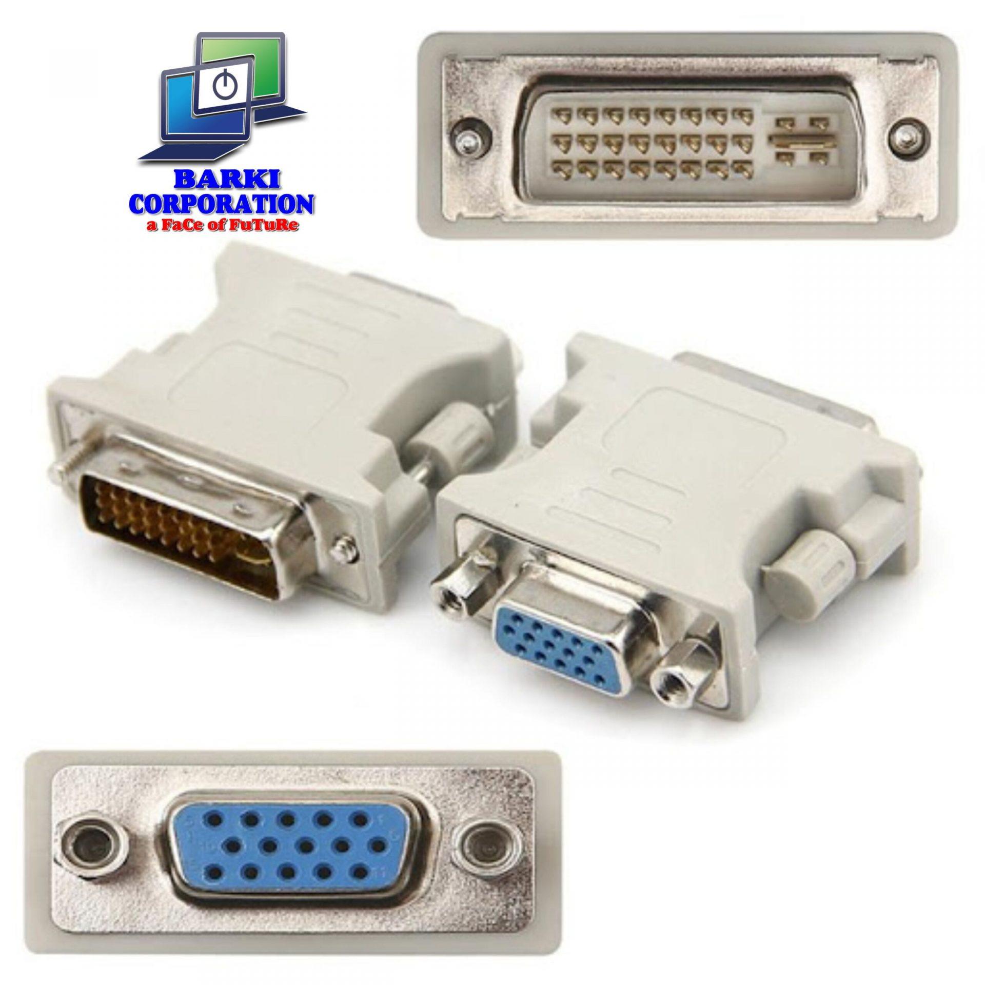 dvi-connector-white-scaled-1.jpg Dvi To Vga 24+5 Connector for Computer Laptop and Game Card / Graphics Card - Image 1