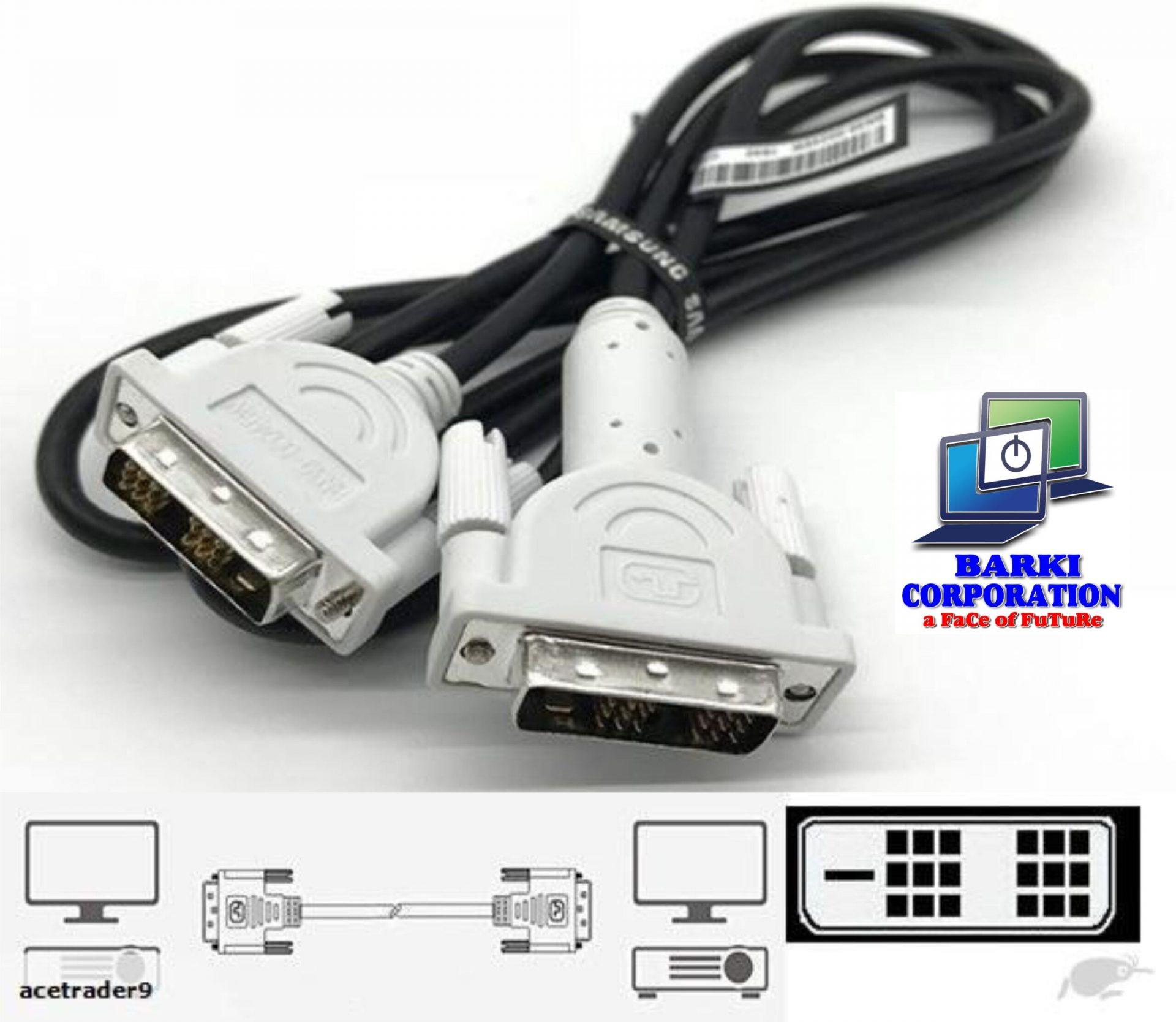 dvi-to-dvi-cabe-scaled-1.jpg Branded DVI to DVI Cable Single Link Cable - M/M Provide a High Speed, Crystal-Clear Connection to your DVI Digital Devices & Graphic Cards - Image 1